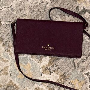 Kate Spade burgundy Crossbody wallet